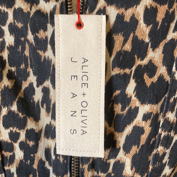 NWT Alice + Olivia Gorgeous Leopard Print Stretch Cotton Romper - Picture 8 of 16